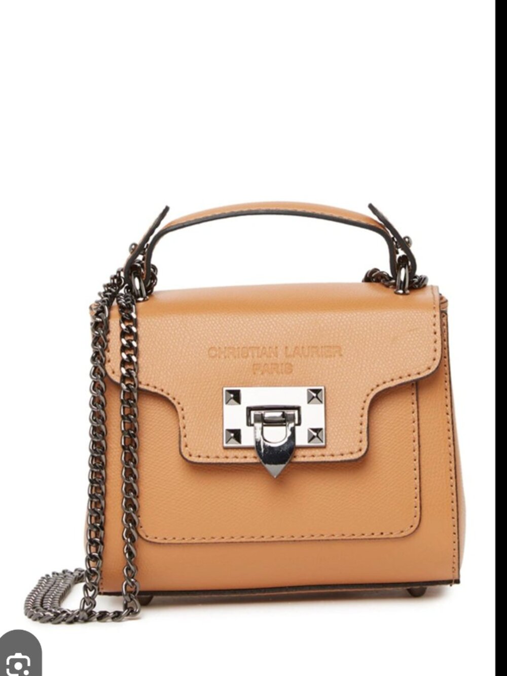 Vere Belle Mini Leather Chain Strap Shoulder Bag In Brown